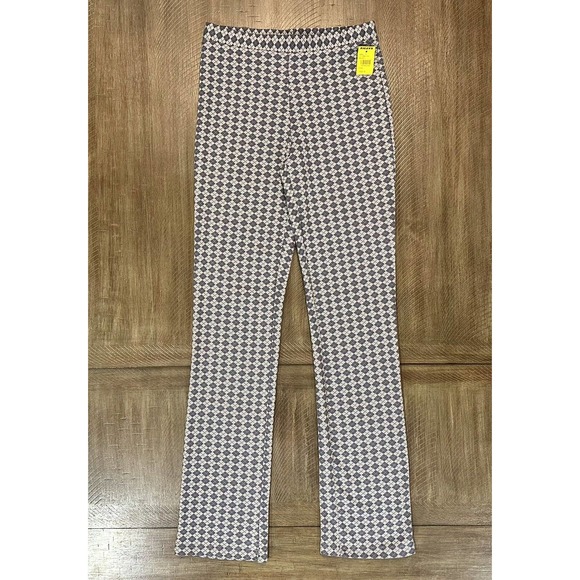 NWT Full Tilt Girls Argyle Flare Pants Size XL Blue White Stretch Elastic Waist - Picture 12 of 12